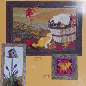 Mischief Cats in Autumn Leaves Quilt Pattern by Nancy Davis-Murty